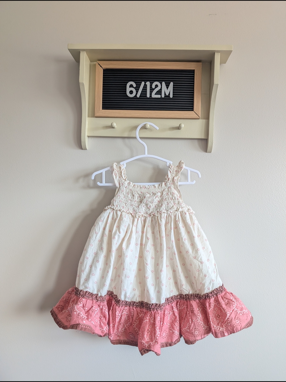 GAP Cream and Pink Tiered Sundress